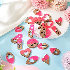 20 шт. подвески из смолы и ореха в двух стилях WOOD-TA0002-73B