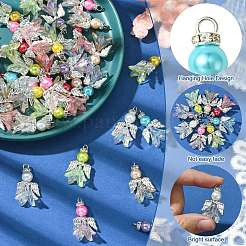 80 個 8 色のアクリル合金ペンダント  天使  ミックスカラー  30mm  10個/カラー&nbsp;PALLOY-CJ00054
