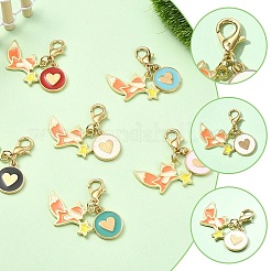 Decorazioni pendenti in lega smaltata 6 pz&nbsp;HJEW-YW00419