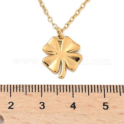 Ожерелья с подвесками из нержавеющей стали 304 с клевером&nbsp;NJEW-M109-01G