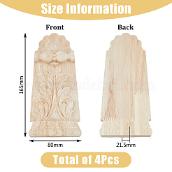 Applique onlay sculpté en bois de caoutchouc&nbsp;AJEW-WH0165-95