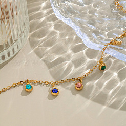 Браслеты с подвесками из нержавеющей стали 304 с паве из кубических цирконий GN4045