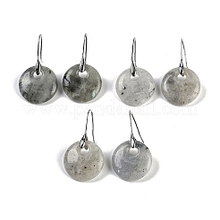 Смешанный камень серьги болтающийся EJEW-C119-01P