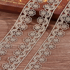 4 ярд цветочных кружевных лент из металлизированной пряжи&nbsp;OCOR-LP0001-10