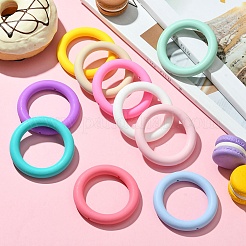 10 Stück 10 Farben runde Ring-Fokalperlen aus lebensmittelechtem Silikon&nbsp;SIL-CJ0001-32