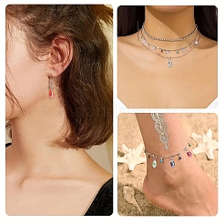 50шт 10 цвета стеклянные подвески&nbsp;PALLOY-YW00045