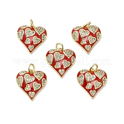Echte 18 Karat vergoldete Messing Micro Pave klare Zirkonia Anhänger&nbsp;KK-E068-VB216-2