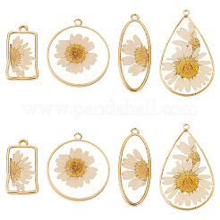 8 шт. 4 стиля подвески-цветы из сплава эпоксидной смолы&nbsp;FIND-BG0001-05