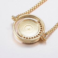 Регулируемые латунные браслеты-слайдеры из циркония BJEW-F302-21G