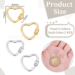 4 шт. двухцветный серебряный карабин с замком&nbsp;STER-GA0001-35B