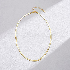 925 серебряное плоское ожерелье в виде змейки для женщин NJEW-H048-02G