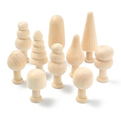 20 Stück 10 Stile unbehandelte Holzpilz-Ornamente&nbsp;WOOD-CJ0002-54