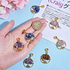 20 шт. 4 стиля натуральный смешанный каменный чип европейские подвески с подвесками&nbsp;G-SZ0002-18