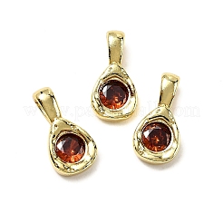 Подвески-капельки из латуни с микропаве из кубических цирконий&nbsp;KK-C134-04G