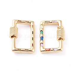 Латунь микропаве кубический цирконий винт карабин подвески с замком&nbsp;ZIRC-L093-57G