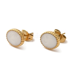 Ионное покрытие (ip) овальные серьги-гвоздики из нержавеющей стали 304&nbsp;EJEW-C114-13E-G