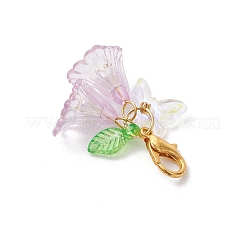 6шт. Акриловая подвеска в виде цветка-бабочки HJEW-JM02940