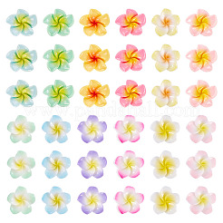 84 шт. 12 стиля кабошонов из непрозрачной смолы цвета плюмерии&nbsp;RESI-TA0004-32