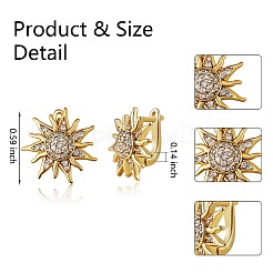 Серьга-кольцо в форме солнца из прозрачного кубического циркония для нее EJEW-SZ0001-53-RS