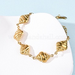 Браслеты из нержавеющей стали 304 в форме спиральных ракушек для женщин BJEW-L706-04G