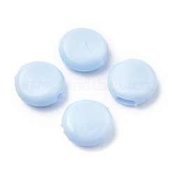口カバー用PVCプラスチックコードロック  アンチスリップコードバックル  ロープアジャスター  フラットラウンド  ライトブルー  10x4mm  穴：1.6mmと1.6x4mm&nbsp;KY-K011-06