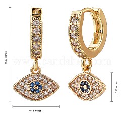 Разноцветные серьги-кольца с кубическим цирконием для защиты от сглаза EJEW-SW00007-03