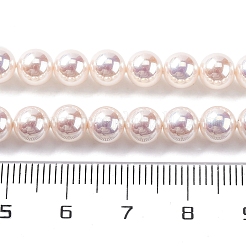 УФ-покрытие перламутровые стеклянные жемчужные бусины нити GLAA-F128-01A-T02