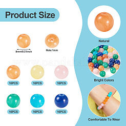 96 шт. 6-х цветные круглые бусины из натурального нефрита Машан&nbsp;G-TA0002-36