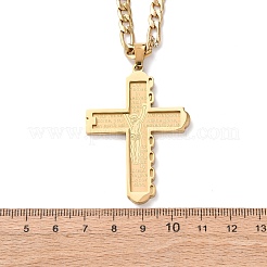 Ожерелья с подвеской в виде креста Иисуса из нержавеющей стали 304&nbsp;LS-NJEW-B153-01G