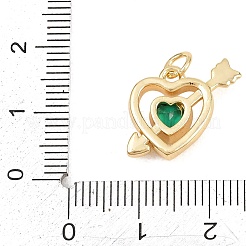 Valentinstag Messing Micro Pave Zirkonia Anhänger&nbsp;KK-D258-10G-01