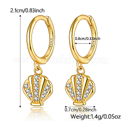 925 серьги-кольца из стерлингового серебра с микропаве из кубических цирконий HH2530-1