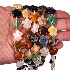 Смешанные природных драгоценных камней цветочные бусины нити G-L241B-07