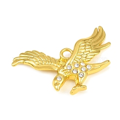 合金ペンダント  イーグルチャーム  ラインストーン付き  ゴールドカラー  29x43.5x6mm  穴：3.5mm&nbsp;RB-CBA18BA-03G