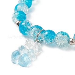 Bling galss круглый эластичный браслет из бисера BJEW-JB09241