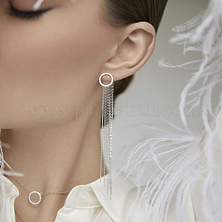 925 плоская круглая серьга-гвоздик с кисточками из стерлингового серебра PL3617