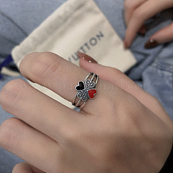 Клевер 925 стерлингового серебра эмаль регулируемые кольца для женщин&nbsp;FS-WG8EAF8-01