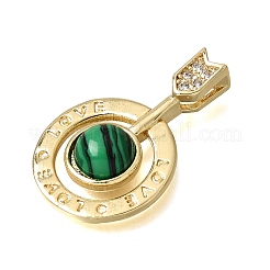 Pendenti in zirconi cubici trasparenti in micro pavè di ottone&nbsp;CU-CBA637A-03G-A