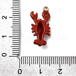 304ステンレススチールエナメルペンダント  イオンプレーティング（ip）  18KGP本金メッキ  ロブスター  22x10x4mm  穴：1.4mm&nbsp;X-STAS-I355-11G-08