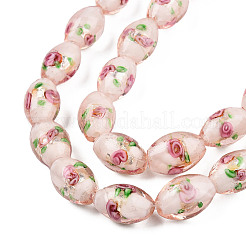 Ручная серебряная фольга стеклянные бусины Lampwork&nbsp;LS-LAMP-Q030-02O