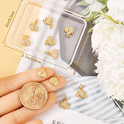 12шт латунные подвески из кубического циркония с микро-паве ZIRC-BBC0002-78