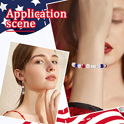 900 шт. 9 стиля тематика День независимости прозрачные гальванизированные стеклянные бусины нити&nbsp;EGLA-SP0001-27