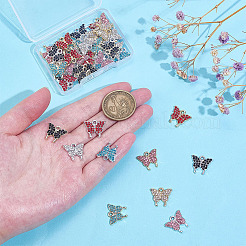 40 шт. 10-х цветные подвески из цинкового сплава со стразами RB-ME0001-04