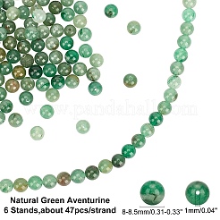 Естественный зеленый авантюрин бисер нитей G-AR0002-10