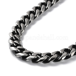 Halskette mit kubanischen Gliedern aus Edelstahl 304&nbsp;NJEW-P288-01A-AS