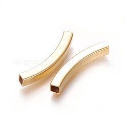 304ステンレスチューブビーズ  角穴  ゴールドカラー  38x5x5mm  穴：4x4mm&nbsp;STAS-L226-057C-G