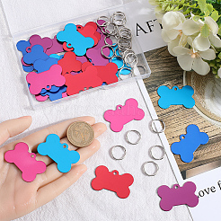 40 шт. 5-х цветные алюминиевые подвески для животных FIND-SP0002-44