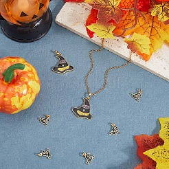 7 шт. 2 стиля подвески на стойку для Хэллоуина с покрытием из латуни и эмалью KK-BBC0020-55