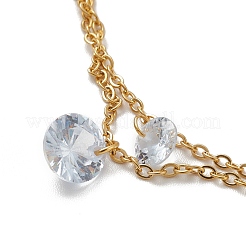 PVD вакуумное покрытие 304 нержавеющая сталь тросовые цепи многорядный браслет на ногу AJEW-A036-13G