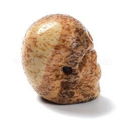 天然ピクチャージャスパービーズ  ハロウィンの頭蓋骨  11~11.5x8.5~9x11~11.5mm  穴：0.9~1mm&nbsp;G-C038-01F