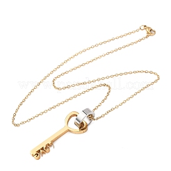 Женские кулоны-ключи любви из нержавеющей стали 304 NJEW-B149-03GP